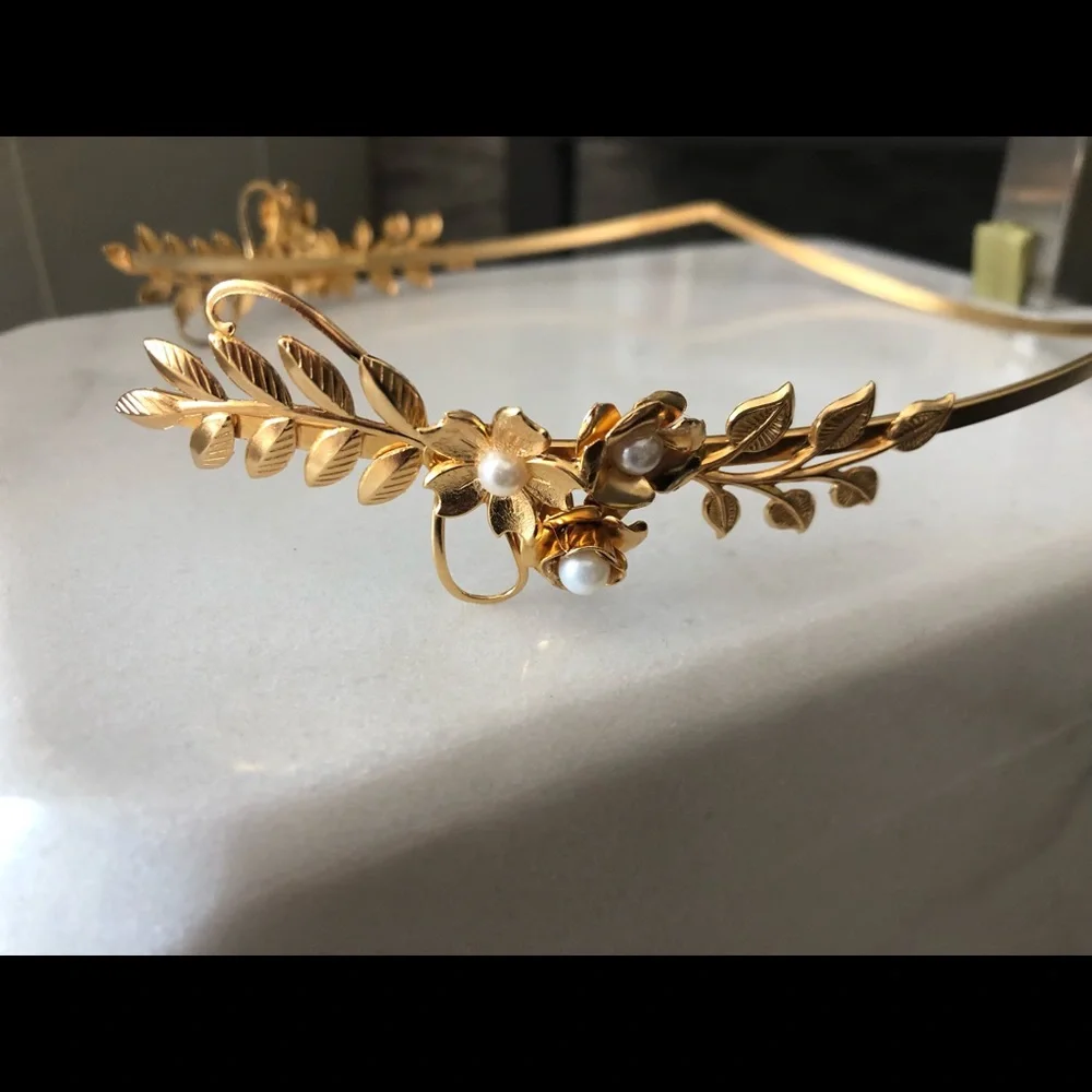 Gold Leaf Floral Headband - Women Accessories Hair Accessory
